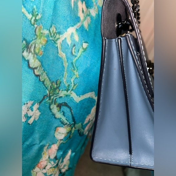 Coach Women’s Leather Parker Chain Flap Shoulder Bag, Blue - Picture 9 of 15